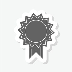 Empty badge icon sticker isolated on gray background