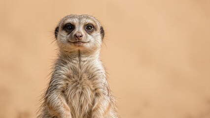 Portrait of a Suricate Standing Upright