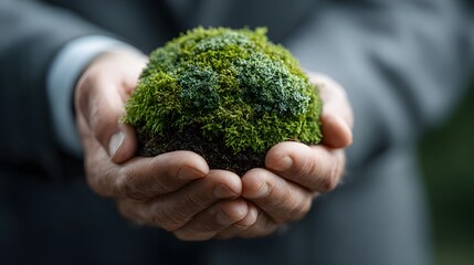 Environmental Stewardship: Holding Moss Globe in Hand for a Green Future