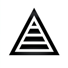 Black geometric triangle design with layered stripes for modern artwork