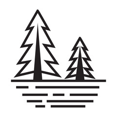 Fototapeta premium tree line icon