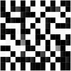 Pattern of black and white squares arranged in a grid formation creating an abstract design
