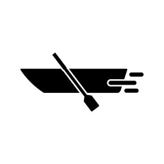 rowboat with oars silhouette icon
