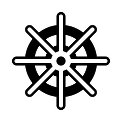 Obraz premium ship steering wheel navigation icon 