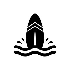 surfboard silhouette beach sport icon
