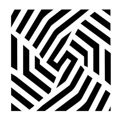 Abstract geometric pattern with black and white zigzag lines creating a hypnotic effect