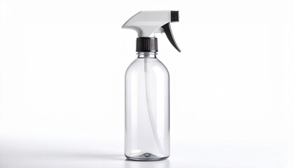 A black spray bottle stands solitary, its transparent chamber revealing the spine of intent—a quiet tool for transformation. The trigger poised, the nozzle open to air, it waits not to harm but to alt