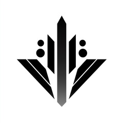 Abstract geometric design with sharp lines and shapes in monochrome colors