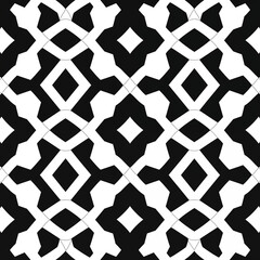 Intricate black and white geometric pattern showcasing symmetrical designs and sharp angles