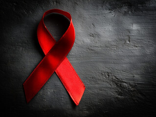HIV/AIDS awareness with red ribbon