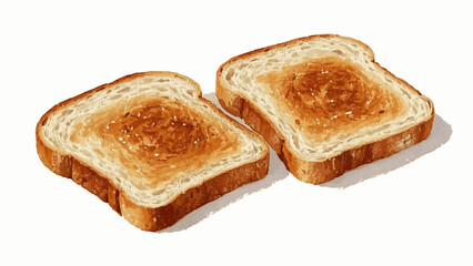 Warm Canvas Toast bread isolated watercolor vector illustration svg