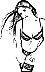 Sexy women in black lingerie