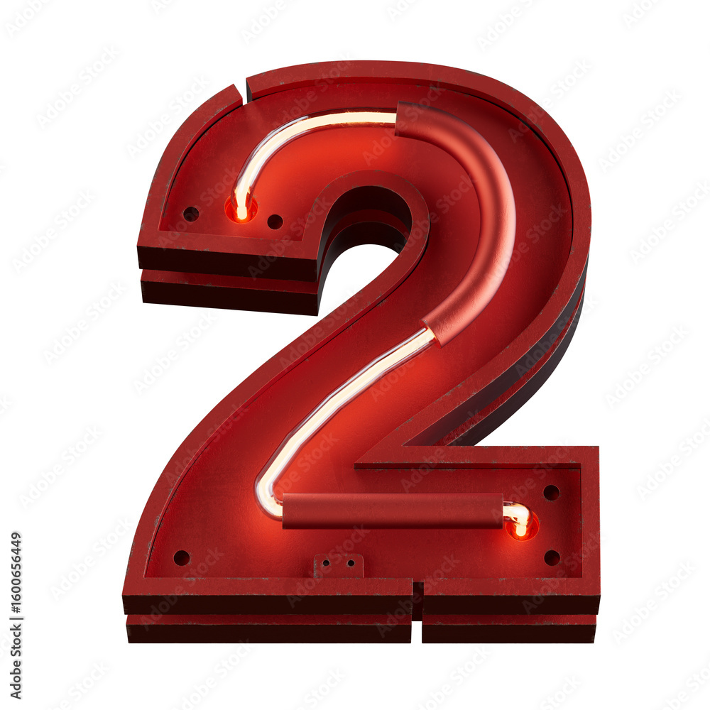 Aufkleber bright neon font with fluorescent tubes.metallic futuristic cyberpunk alphabet. 3d rendering isolate