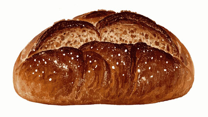 Loaf Light bread isolated watercolor vector illustration svg