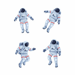 Astronaut Floating Vector Art – Space and Astronomy Concept flat style