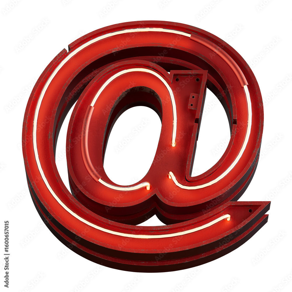 Aufkleber bright neon font with fluorescent tubes.metallic futuristic cyberpunk alphabet. 3d rendering isolate