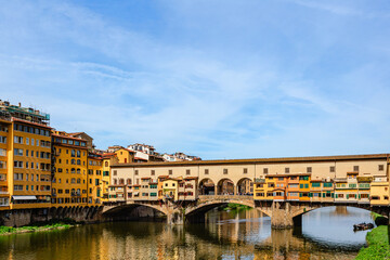 Ponte Vecchio bridge over Arno river in Florence, Italy