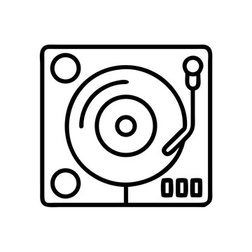 black line art turntable record player clip art preview