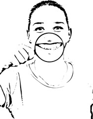 Funny woman with big smile