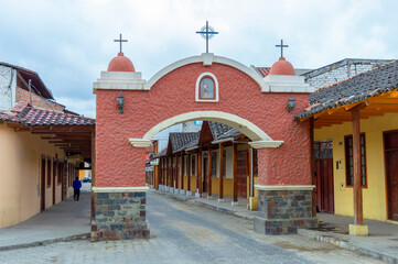 The El Valle Arch in the city of Loja, Ecuador.