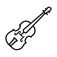 Obraz premium Vector art of a simple black outline illustration of a violin a classic stringed musical instrument isolated on a white background