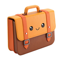 Isometric Orange Briefcase; Modern, Minimalist Design; Business, Finance Concept.