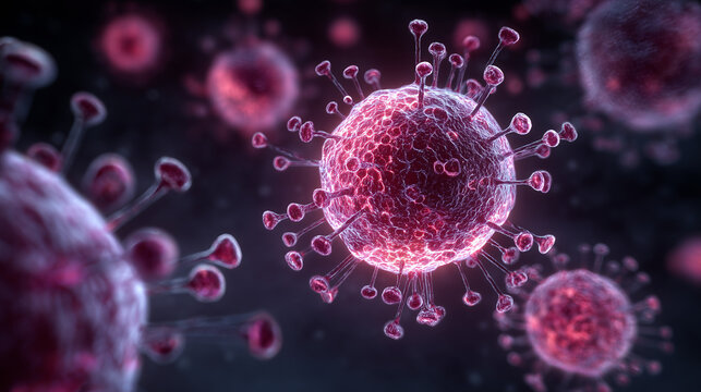 Microscopic image of virus structure