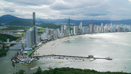 Skyline Balneário Camboriú Cidade Santa Catarina Litoral Prédios Arranha Céu Horizonte Mar...