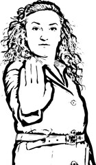 Business woman with hand stop