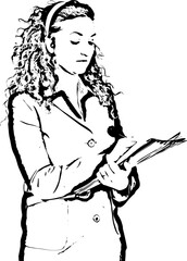 Business woman writing