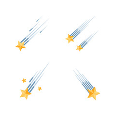 Falling stars Vector Art – Space and Astronomy Concept flat style