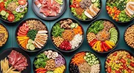 Fototapeta premium Healthy and Delicious Bowls of Food