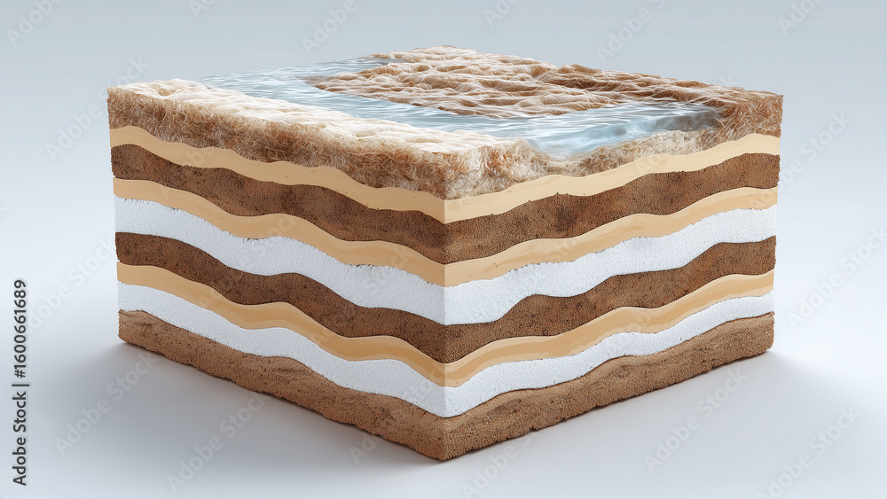 Poster this unique biocement layers showcase natural materials suitable for innovative building methods.
