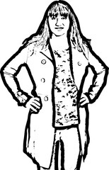 Pretty brunette woman in spring jacket