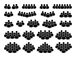 Zestaw ikon ludzi. Symbol tłumu. © robert6666