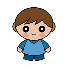 Charming cartoon stick figure child with a cheerful expression depicted in a simple yet engaging illustration style perfect for various creative projects