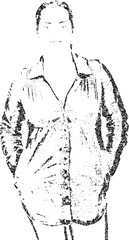 Casual beauty woman in red shirt