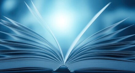 Open Book Emanating Light and Knowledge Symbolizing Wisdom and Discovery