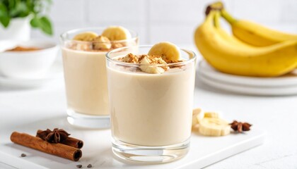 Creamy Banana Smoothie with Cinnamon and Star Anise.