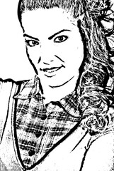 Close up of beautiful woman face