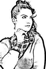 Dreaming woman with open eyes