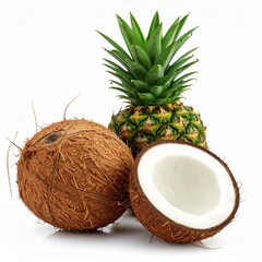 Tropical Fruits Coconut Pineapple Wellness Health Lifestyle.