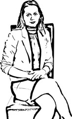 Manager woman on chair