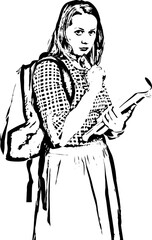 Thinking students woman