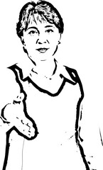 Mature business woman handshake