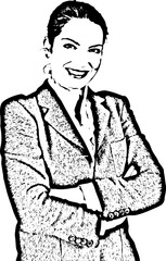 Happy executive woman with arms folded
