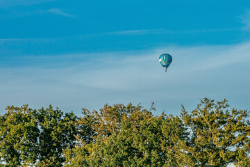 05-09-2023 Blue hot air balloon in the sky in Danish Sky