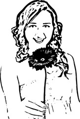 Happy woman giving gerber