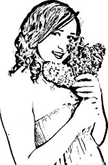 Cute woman holding hyacinth