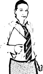 Student female holding a folder